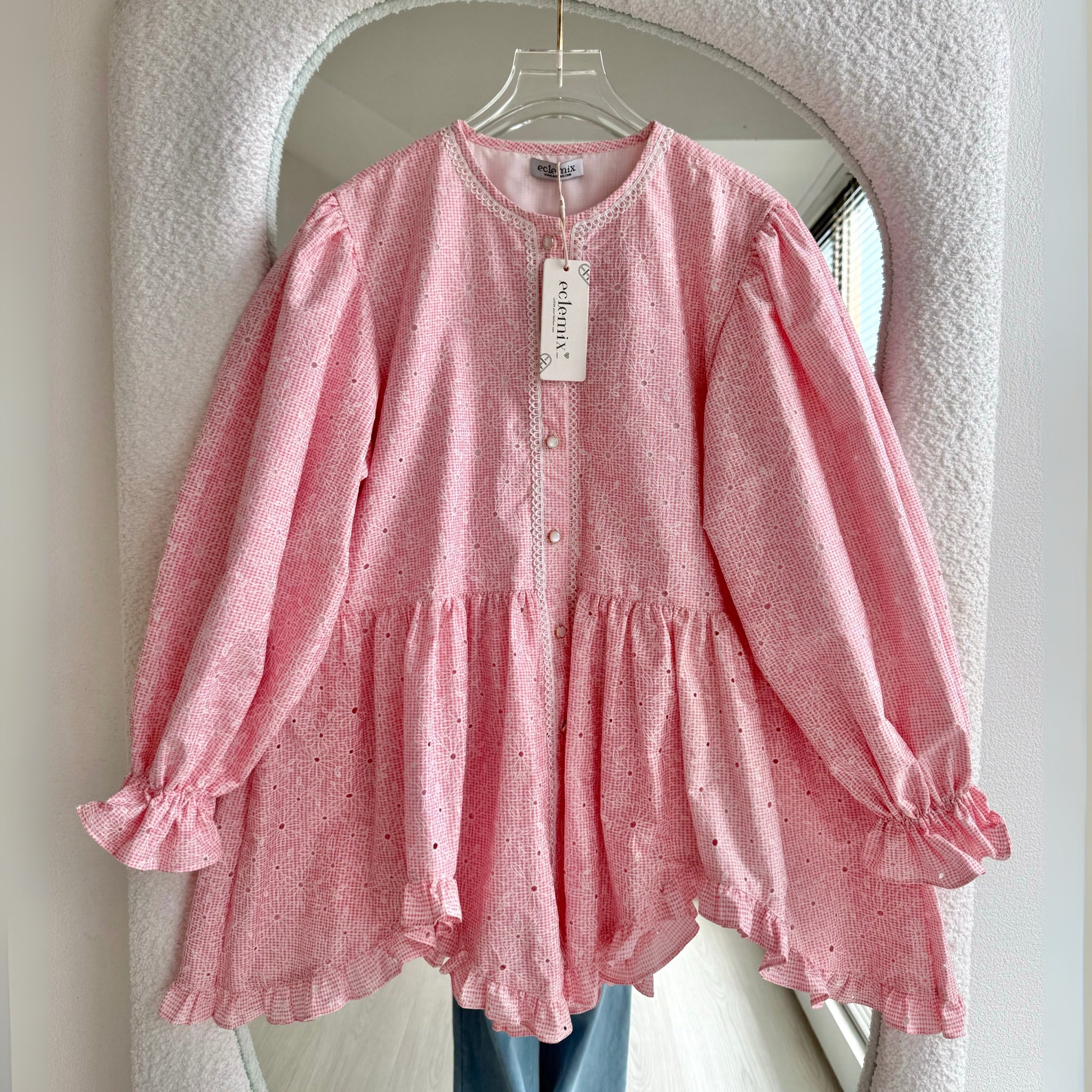 Image of Eclemix Top Hyona | Atasan Wanita Blouse Ruffle Lengan Balon